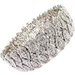 دستبند جواهر طلا سفید با نگین برلیان مدل: bdf1123