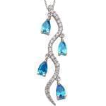 آویز جواهر توپاز و الماس تراش برلیان طرح مارپیچ مدل: npdf1211