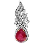 آویز جواهر با نگین یاقوت قرمز و الماس تراش برلیان مدل: npdf1220