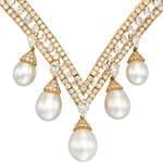 گردنبند جواهر مروارید و الماس تراش برلیان مدل: ndf1285