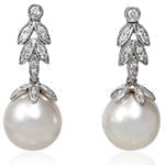 گوشواره جواهر مروارید و الماس تراش برلیان مدل: edf1250