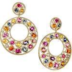 گوشواره جواهر سیترین، یاقوت، آکوامارین، تورمالین و برلیان مدل: edf1253