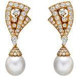 گوشواره جواهر مروارید و الماس تراش برلیان مدل: edf1254