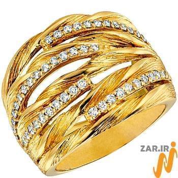 انگشتر جواهر زنانه الماس با طلای زرد مدل: ring2039