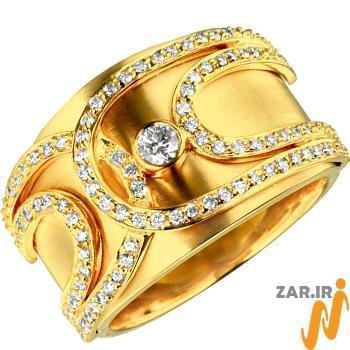 انگشتر جواهر زنانه الماس با طلای زرد مدل: ring2044