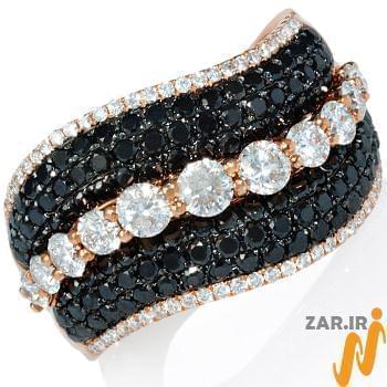 انگشتر جواهر زنانه الماس با طلای رزگلد مدل: ring2047
