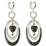 گوشواره جواهر الماس تراش برلیان طرح سیاه و سفید مدل: ebf2044