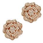 گوشواره جواهر الماس تراش برلیان طرح گل مدل: ebf2046