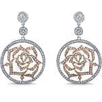 گوشواره جواهر الماس تراش برلیان طرح فلاور (flower) مدل: ebf2048