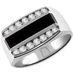 انگشتر مردانه جواهر با نگین انیکس و الماس تراش برلیان: مدل rgm1361