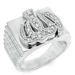 انگشتر مردانه جواهر با نگین الماس طرح الله: مدل rgm1362