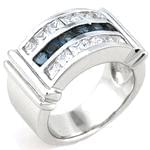 انگشتر مردانه جواهر با نگین یاقوت کبود و الماس تراش پرنس: مدل rgm1365