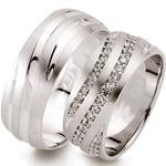 ست حلقه ازدواج جواهر با نگین الماس تراش برلیان مدل: srd1269