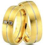 ست حلقه ازدواج جواهر با نگین الماس تراش برلیان مدل: srd1270