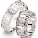 ست حلقه ازدواج جواهر با نگین الماس تراش برلیان مدل: srd1272