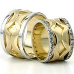 ست حلقه ازدواج جواهر با نگین الماس تراش برلیان مدل: srd1273