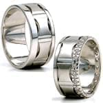 ست حلقه ازدواج جواهر با نگین الماس تراش برلیان مدل: srd1274