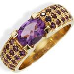 انگشتر جواهر آمتیس با طلای زرد: مدل rgf1346