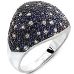 انگشتر جواهر زنانه یاقوت کبود و الماس تراش برلیان طرح گنبدی: مدل rgf1347