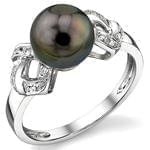 انگشتر جواهر زنانه مروارید و الماس تراش برلیان: مدل rgf1348