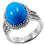 انگشتر جواهر زنانه فیروزه و الماس تراش برلیان: مدل rgf1349