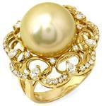 انگشتر جواهر زنانه مروارید و الماس تراش برلیان و اشک: مدل rgf1354