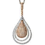 آویز الماس تراش برلیان با طلای رزگلد و سفید مدل: pdb2067