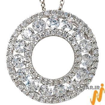 آویز الماس تراش برلیان با طلای سفید طرح کلاسیک مدل: pdb2071