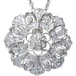 آویز الماس تراش برلیان با طلای سفید طرح فلاور (flower) مدل: pdb2072