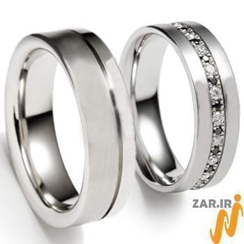 حلقه ست عروسی جواهر با نگین الماس تراش برلیان مدل: srd1253