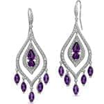 گوشواره جواهر آمتیس و الماس تراش برلیان مدل: edf1259