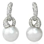 گوشواره جواهر مروارید و الماس تراش برلیان مدل: edf1266