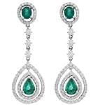 گوشواره جواهر زمرد و الماس تراش برلیان مدل: edf1269