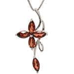 آویز فلاور (flower) با نگین گارنت مدل: npdf1225