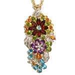 آویز جواهر یاقوت قرمز، زبرجد، سیترین، توپاز، آمتیس و الماس مدل: npdf1230