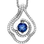 آویز جواهر یاقوت کبود و الماس تراش برلیان مدل: npdf1231