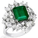 انگشتر جواهر زنانه زمرد و الماس تراش برلیان و مارکیز: مدل rgf1368