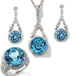نیم ست جواهر آویز و گوشواره و انگشتر با نگین توپاز و برلیان مدل: hsdf1258