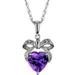 آویز جواهر آمتیس و الماس تراش برلیان طرح قلب مدل: npdf1235