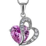 آویز جواهر تورمالین و الماس تراش برلیان طرح قلب مدل: npdf1237