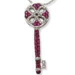 آویز جواهر یاقوت و الماس تراش برلیان طرح کلید مدل: npdf1238