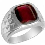 انگشتر کلاسیک مردانه جواهر با نگین یاقوت قرمز: مدل rgm1375