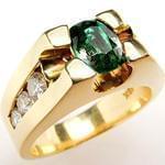 انگشتر جواهر مردانه با نگین زمرد و الماس تراش برلیان: مدل rgm1379