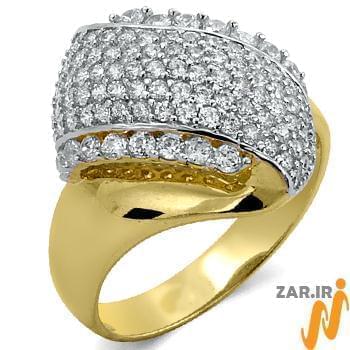 انگشتر جواهر زنانه الماس با طلای زرد طرح گنبدی مدل: ring2050