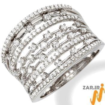 انگشتر جواهر زنانه الماس با طلای سفید مدل: ring2053