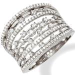 انگشتر جواهر زنانه الماس با طلای سفید مدل: ring2053