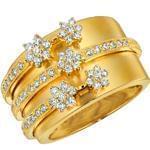 انگشتر جواهر زنانه الماس با طلای زرد طرح فلاور (flower) مدل: ring2054
