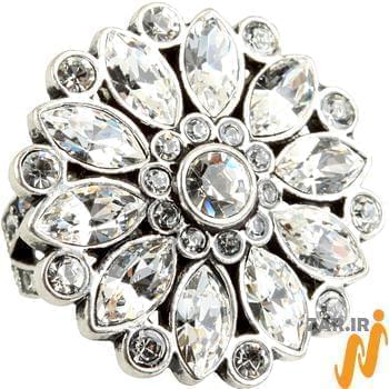 انگشتر جواهر زنانه الماس تراش برلیان و مارکیز طرح فلاور (flower) مدل: ring2056