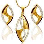 نیم ست گوشواره و آویز الماس تراش برلیان : مدل hdset2015