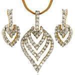 نیم ست گوشواره و آویز الماس تراش برلیان : مدل hdset2016